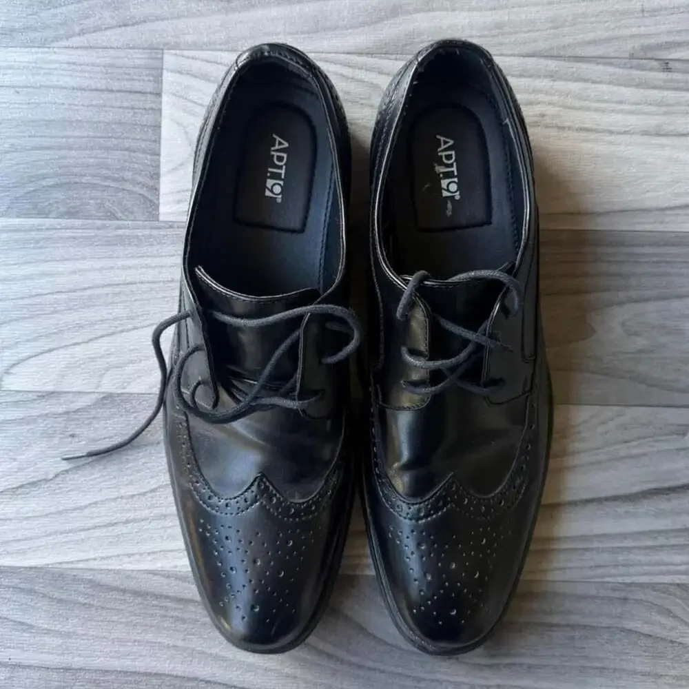 Apt. 9 Black Wingtip Dress Shoes Mens 9 1/2 Med Oxford